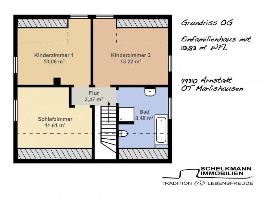 Grundriss OG EFH Marlishausen Einfamilienhaus Arnstadt / Marlishausen