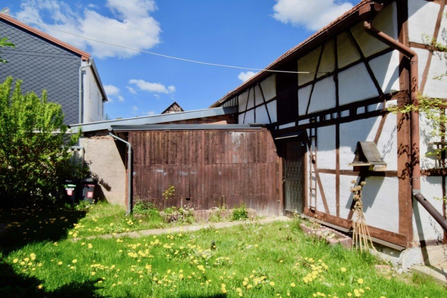 Garagenanbau an der Scheune Doppelhaush�lfte Gr�fenhain/ Ohrdruf