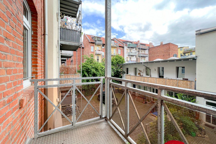 Balkon am Wohnzimmer Etagenwohnung Erfurt