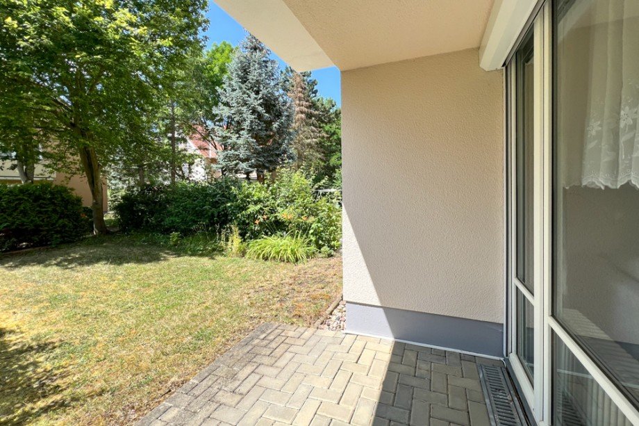 Terrasse und Garten Erdgeschosswohnung Weimar / Legefeld