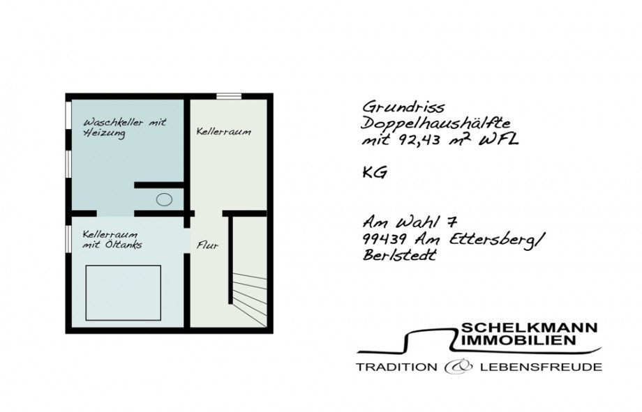 Grundriss Kellergeschoss Doppelhaush�lfte Am Ettersberg