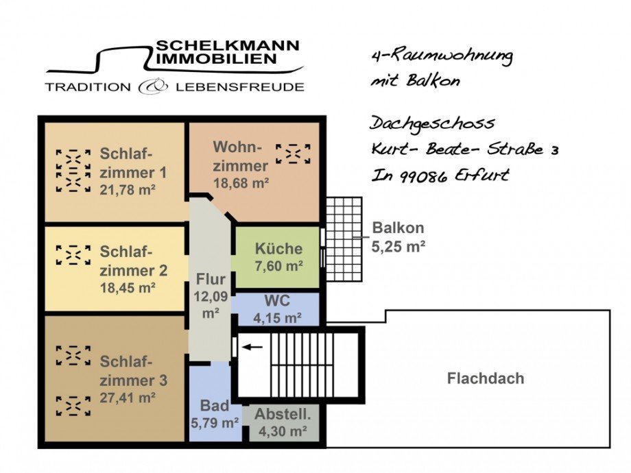 Grundriss Dachgeschosswohnung Dachgeschosswohnung Erfurt