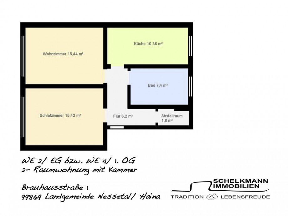 Grundrisse WE 2 und 4, Brauhausstra�e 1 Erdgeschosswohnung Haina