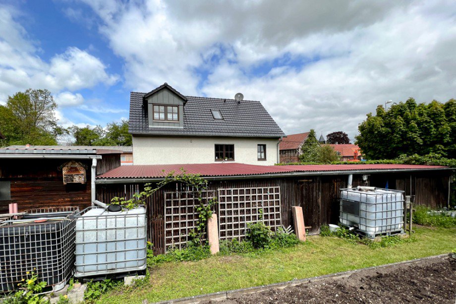 Blick vom Gem�segarten auf das Haus Einfamilienhaus Arnstadt