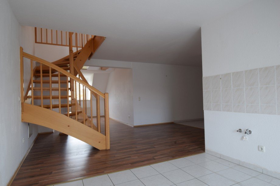 Treppe Blick von der K�che Dachgeschosswohnung Erfurt