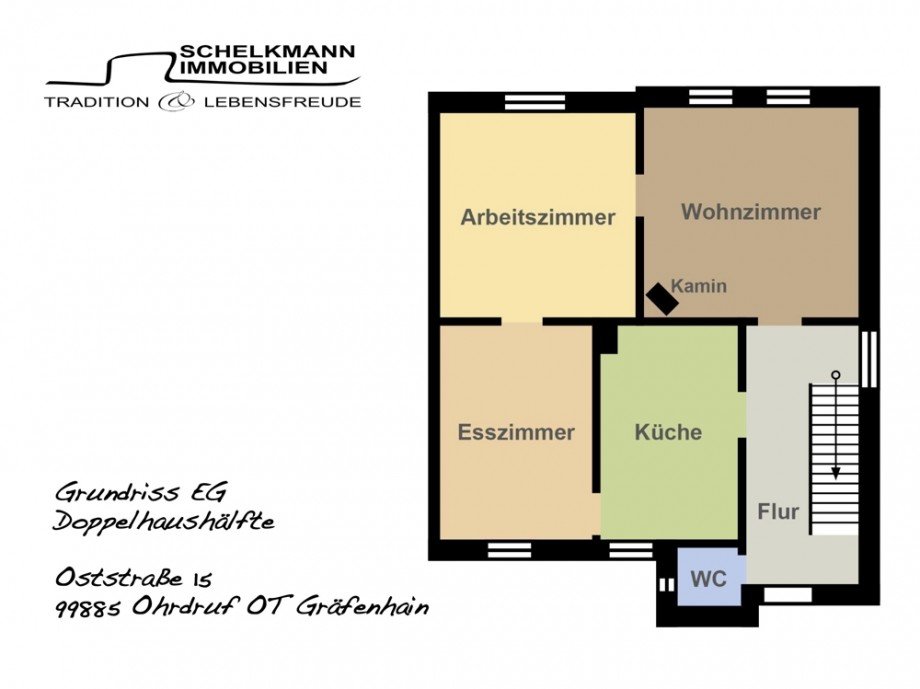 Grundriss Erdgeschoss Gr�fenhain Doppelhaush�lfte Gr�fenhain/ Ohrdruf