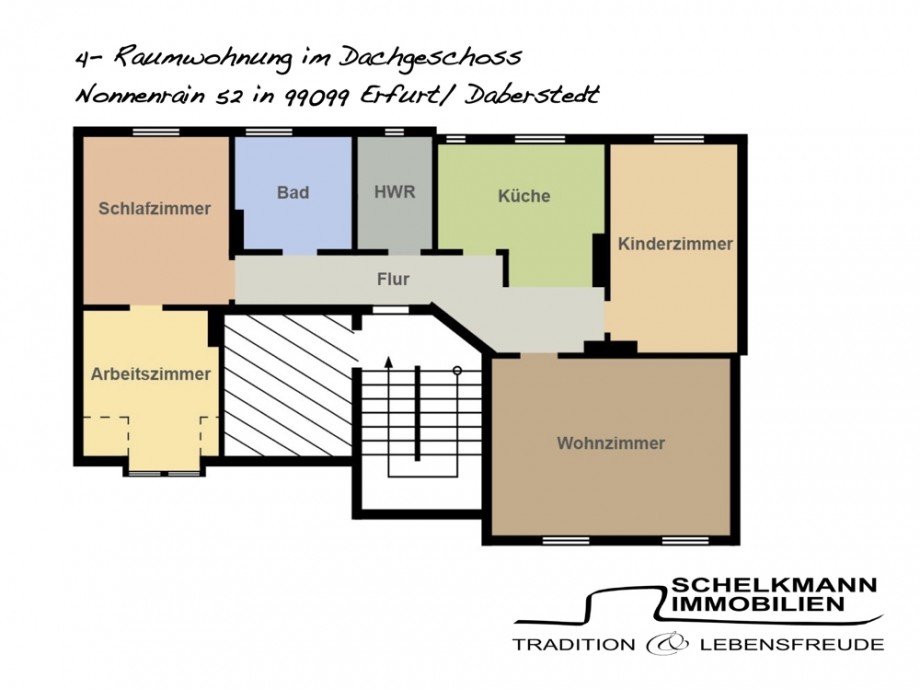 Grundriss DG Nonnenrain 52 Dachgeschosswohnung Erfurt