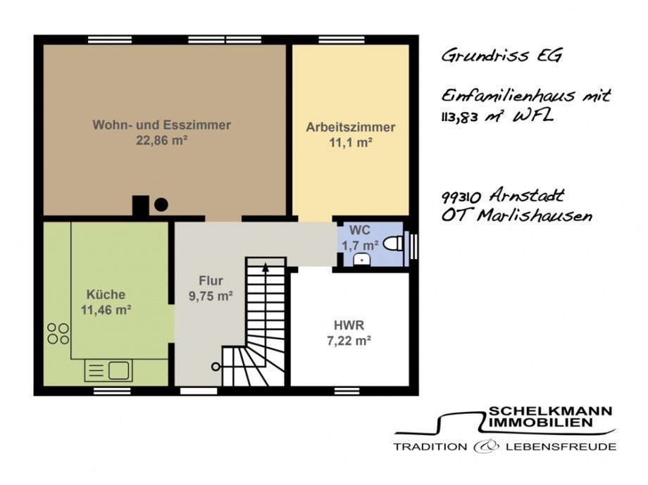 Grundriss EG EFH Marlishausen Einfamilienhaus Arnstadt / Marlishausen