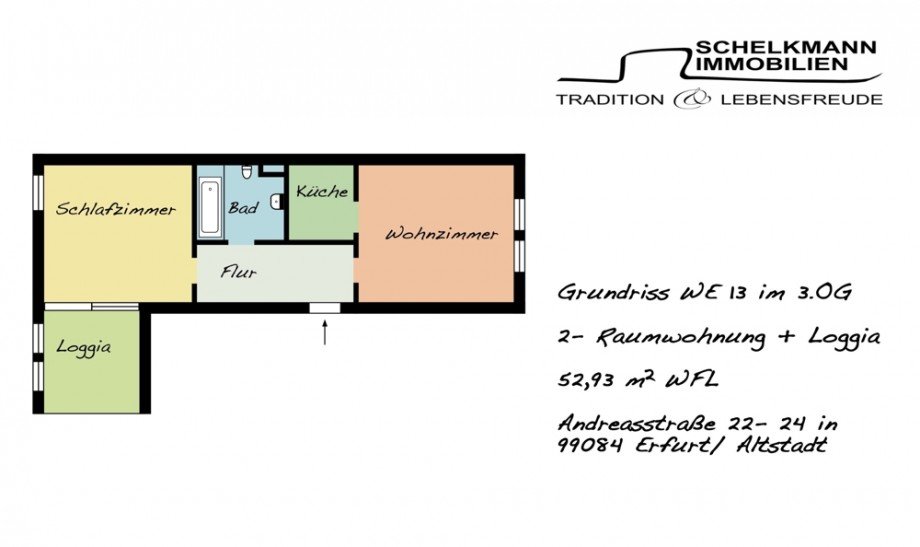 Grundriss WE13 Etagenwohnung Erfurt