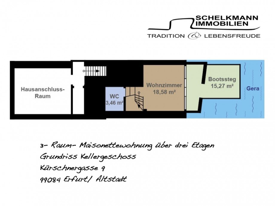 Grundriss Kellergeschoss Maisonettewohnung Erfurt