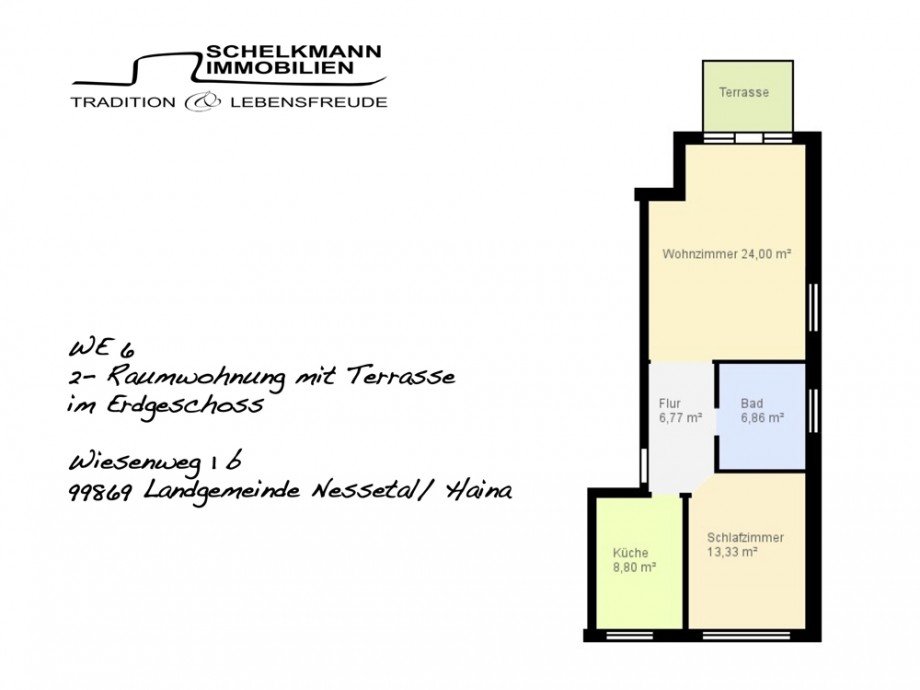 Grundriss WE6, Wiesenweg 1 Erdgeschosswohnung Haina