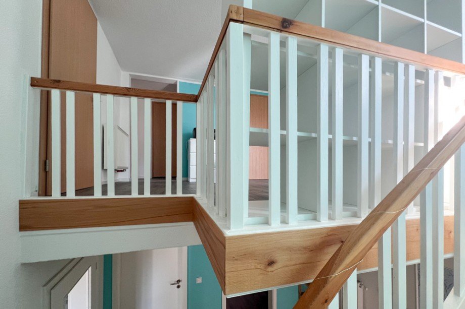 Holzgel�nder Treppenhaus Einfamilienhaus Erfurt / Bindersleben