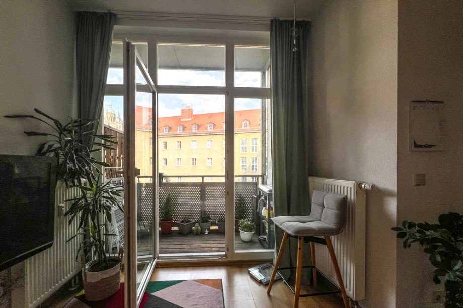 Fensterfront mit Domblick Etagenwohnung Erfurt / Altstadt