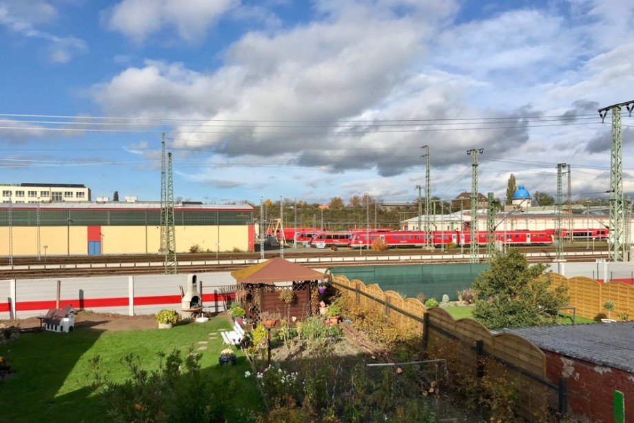 Traumaussicht f�r Bahnliebhaber Etagenwohnung Erfurt