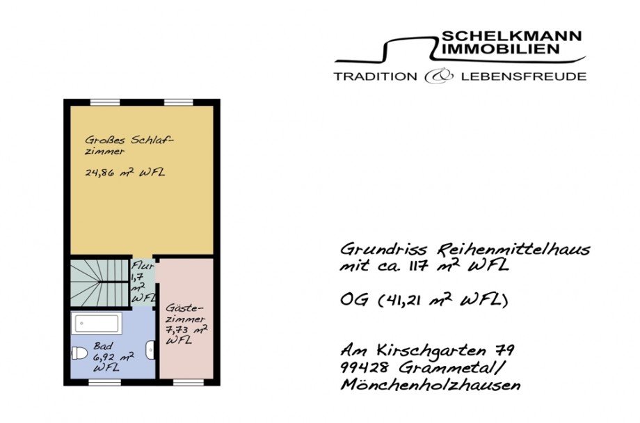Grundriss OG Reihenmittelhaus Grammetal