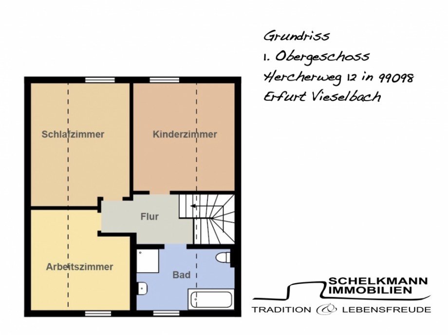 Grundriss Vieselbach 1.OG Einfamilienhaus Erfurt