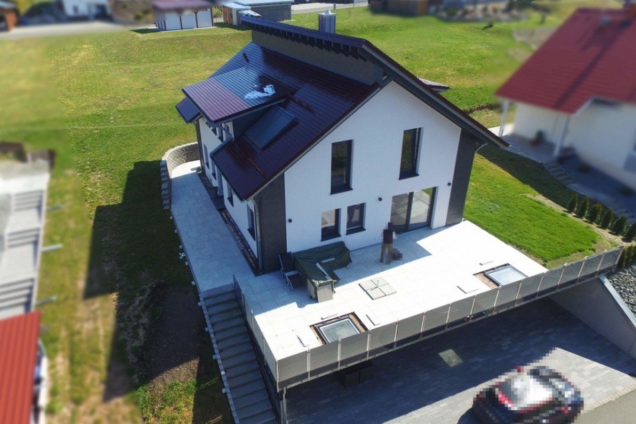 Drohnenansicht EFH Viernau Einfamilienhaus Steinbach-Hallenberg/ Viernau