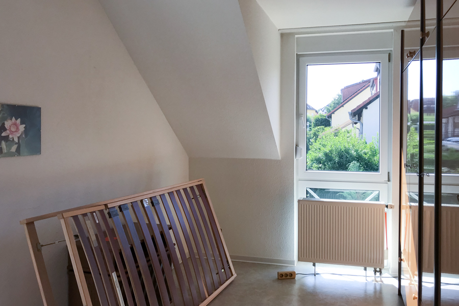 Schlafzimmer gartenseitig Doppelhaush�lfte Erfurt/ Salomonsborn