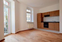 Modern und gem�tlich Amerikanische K�che im Wohnzimmer Kleine Eigentumswohnung in Innenstadtn�he mit Balkon und EBK