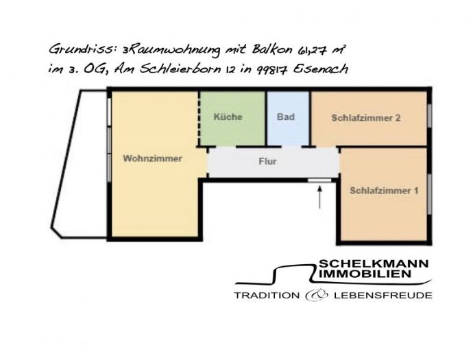 Grundriss Am Schleierborn 12 in Eisenach Etagenwohnung Eisenach