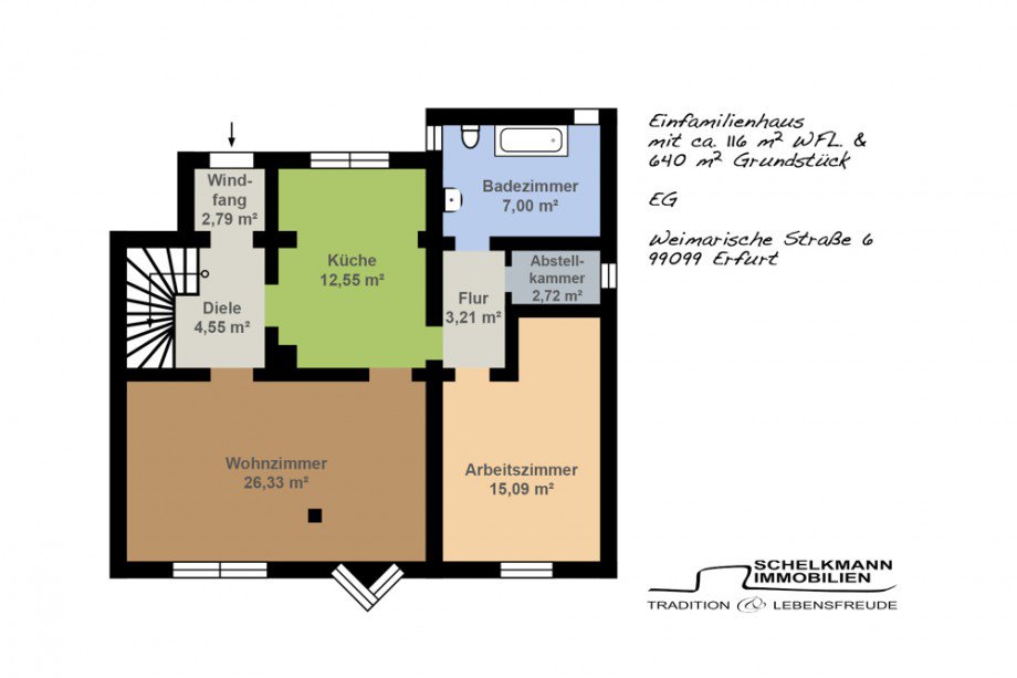Vermarktungsgrundriss_EG Einfamilienhaus Erfurt