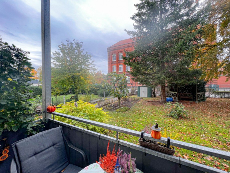 Blick vom Balkon Erdgeschosswohnung Gotha
