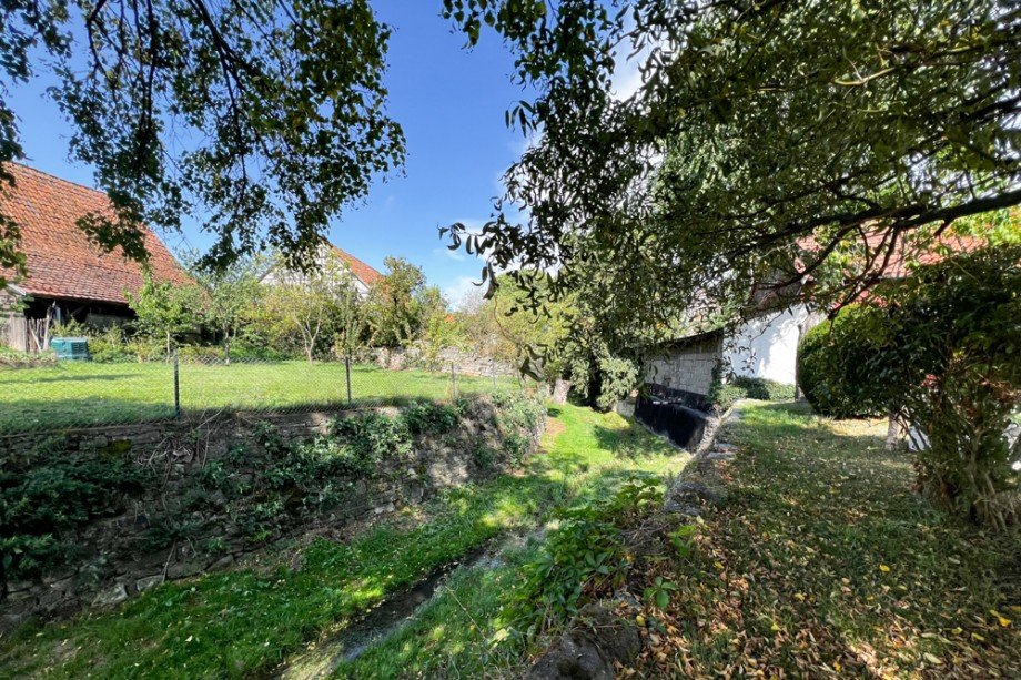 Der Weidbach hinter dem Garten Einfamilienhaus Drei Gleichen / M�hlberg