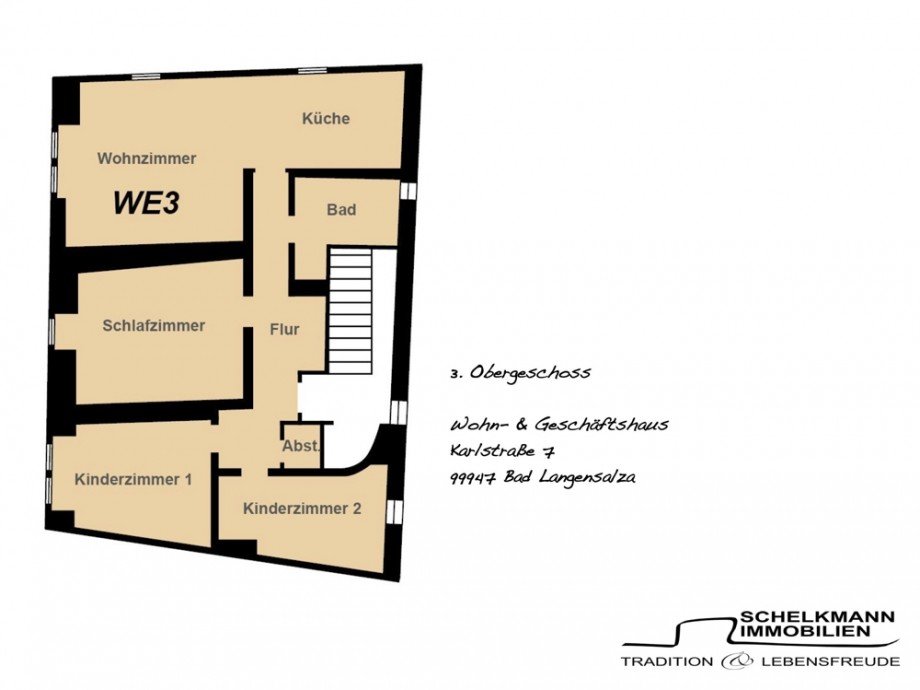 Grundriss 3.OG Karlstr.7 Bad Langensalza Haus Bad Langensalza