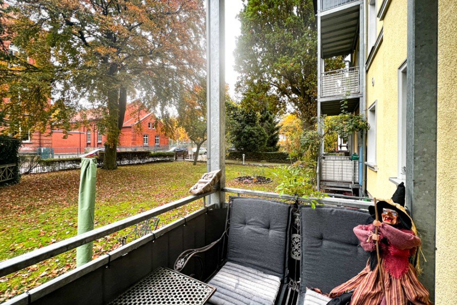 Balkon am Wohnzimmer Erdgeschosswohnung Gotha