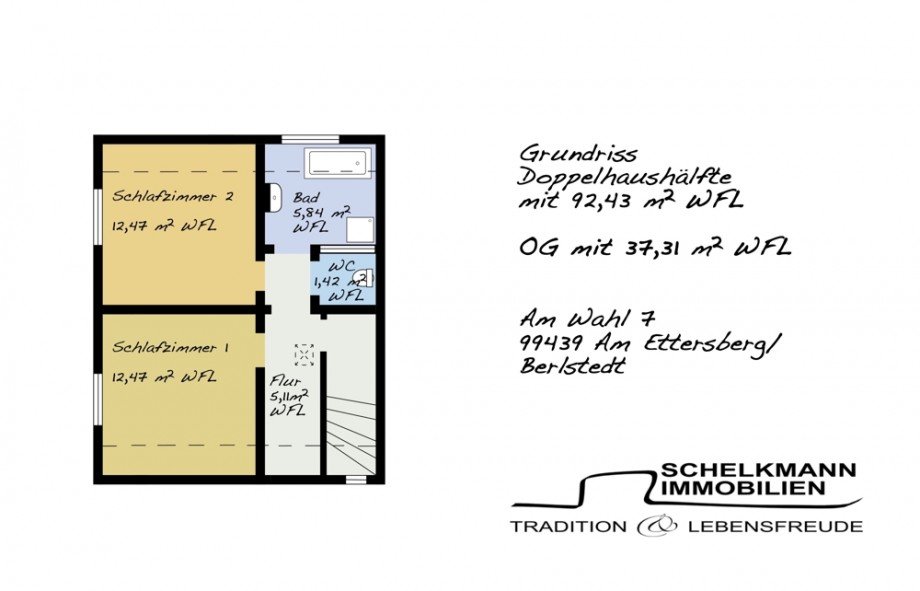 Grundriss Obergeschoss Doppelhaush�lfte Am Ettersberg