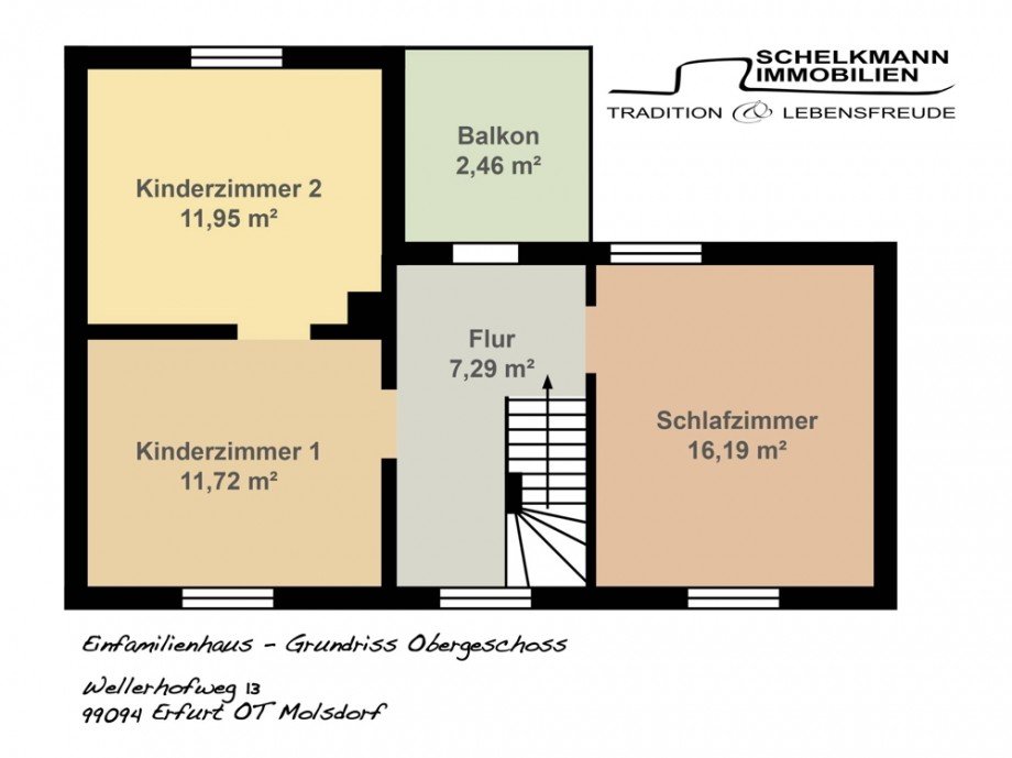 Grundriss Obergeschoss Einfamilienhaus Erfurt