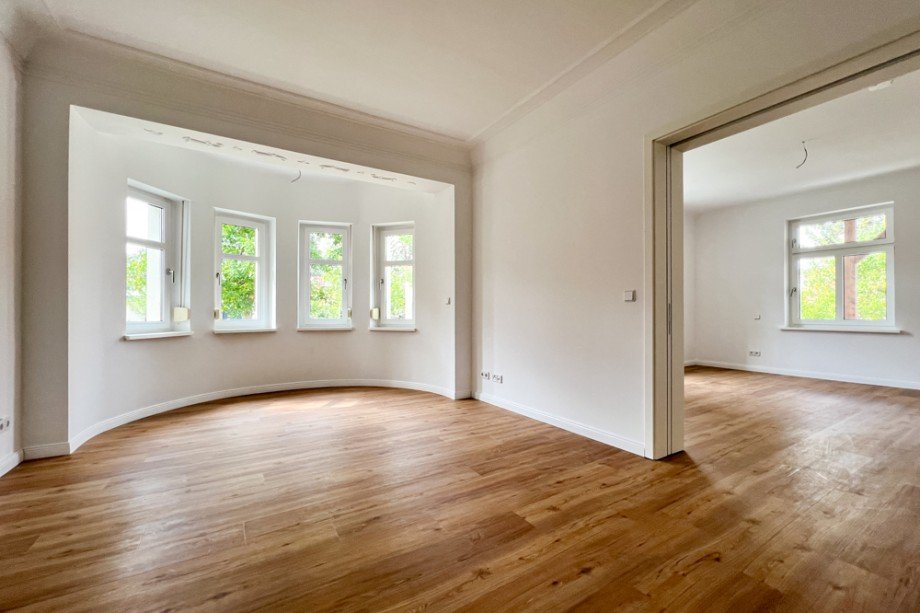 Blick vom Esszimmer ins Schlafzimmer Erdgeschosswohnung Arnstadt