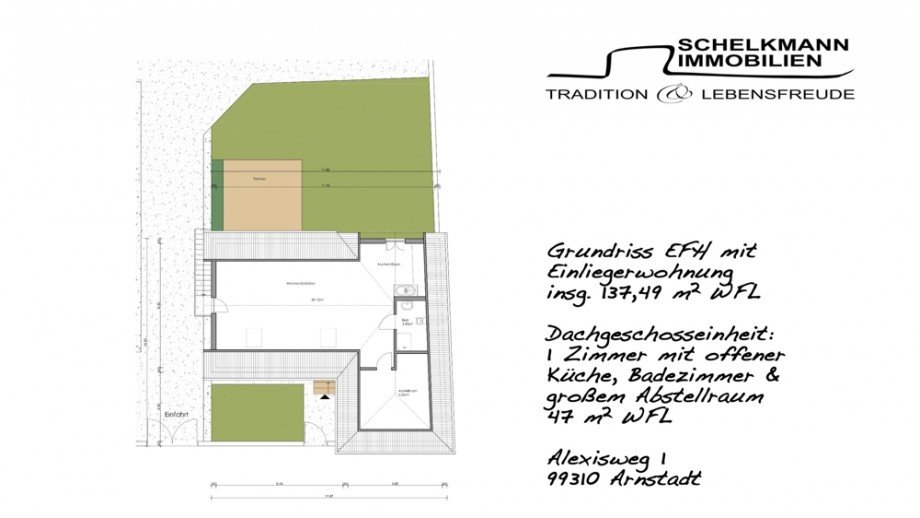 Grundriss OG Alexisweg 1 in Arnstadt Erdgeschosswohnung Arnstadt