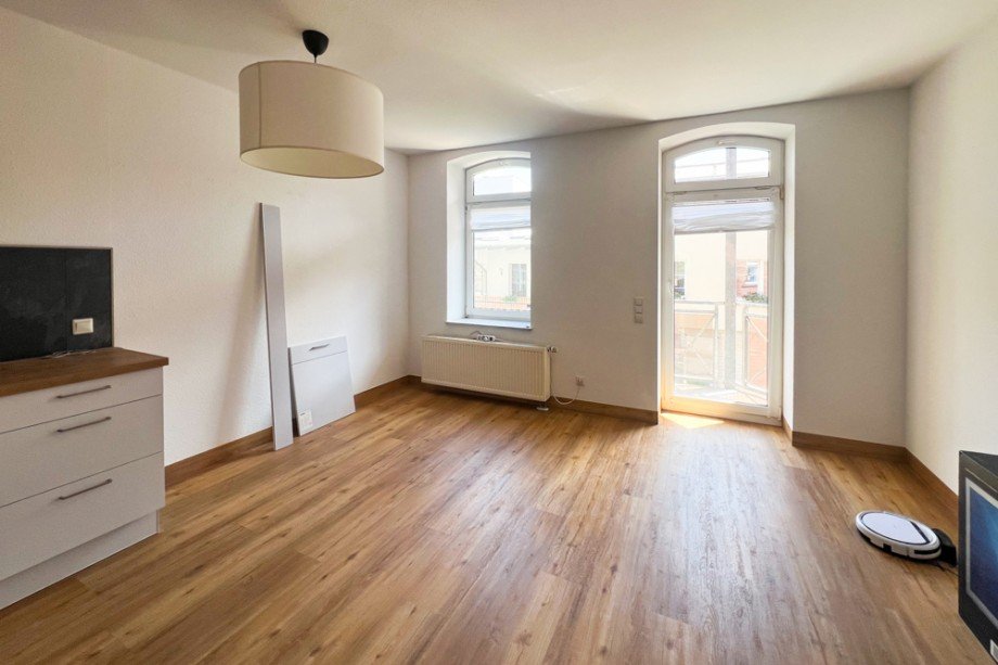 Wohnzimmer mit Balkon Etagenwohnung Erfurt