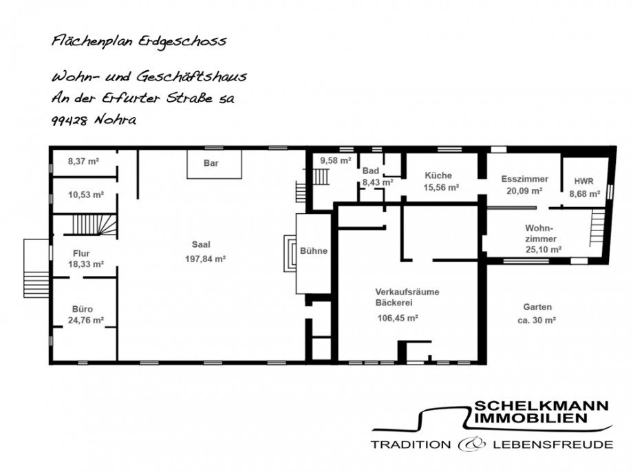 Fl�chenplan EG Nohra Haus Nohra