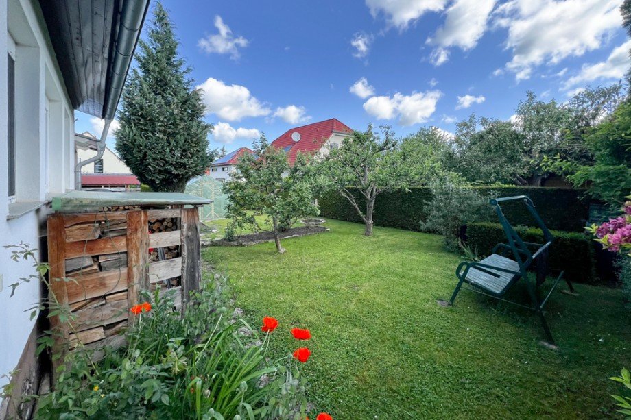 Garten hinter dem Haus Einfamilienhaus Erfurt / Niedernissa