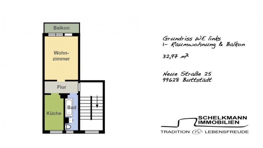 Grundriss 1RWl_Buttst�dt_NeueStr. 25 Erdgeschosswohnung Buttst�dt