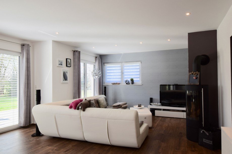 Wohnzimmer mit Kamin Einfamilienhaus Riethnordhausen