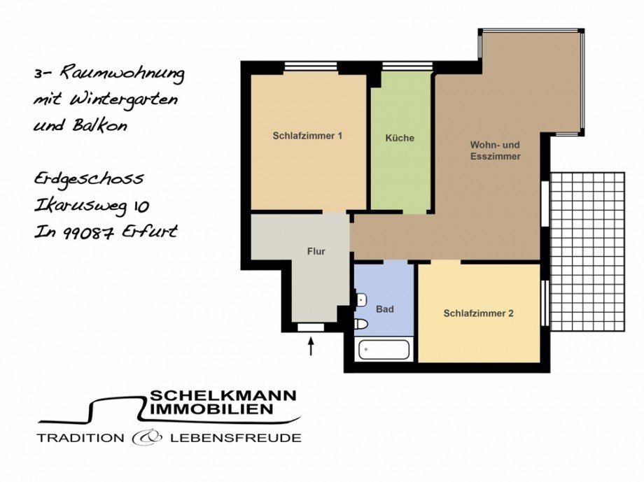 Grundriss EG Ikarsuweg 10 Erdgeschosswohnung Erfurt