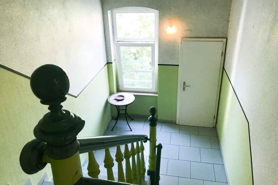 Treppenhaus mit Abstellkammer Maisonettewohnung Erfurt / Andreasvorstadt