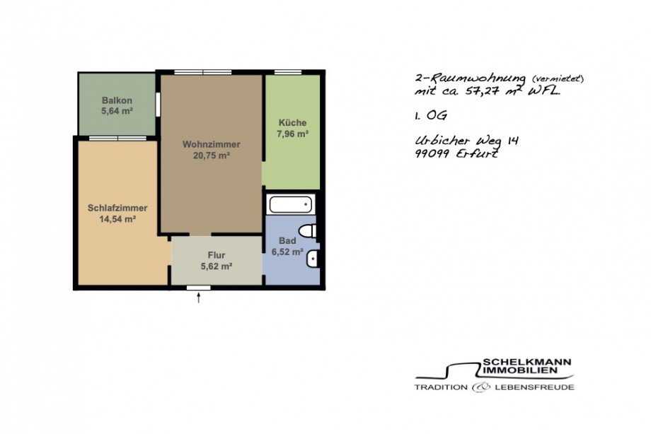 Grundriss Etagenwohnung Erfurt / Niedernissa