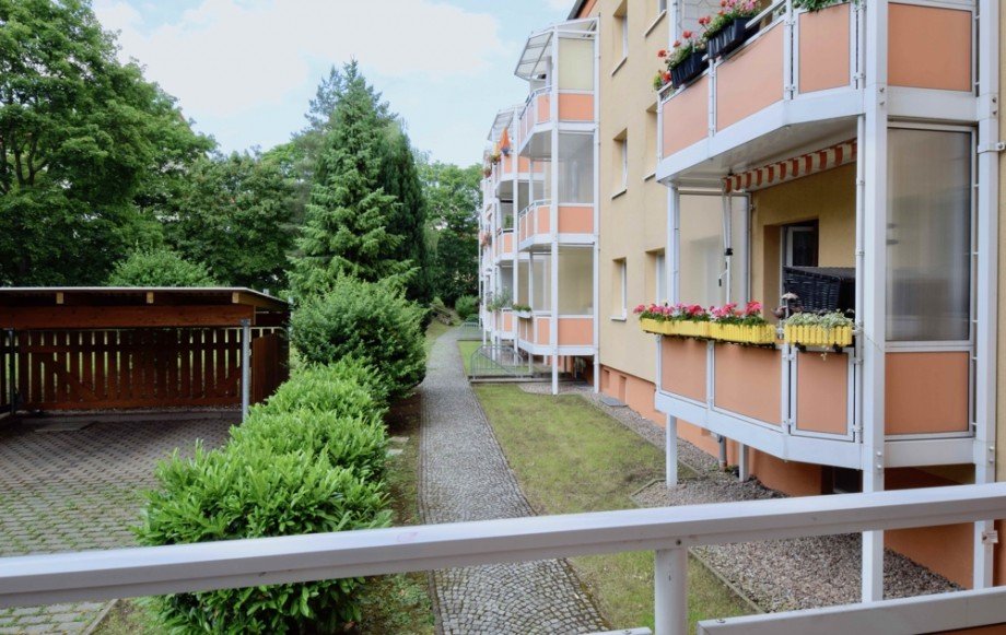 Blick vom Balkon Erdgeschosswohnung Erfurt