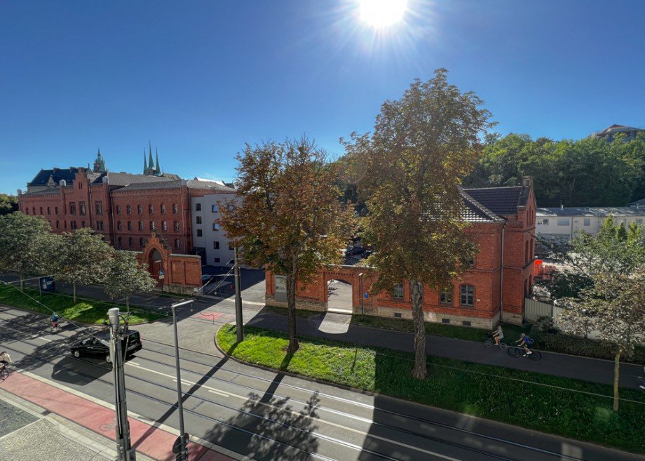Blick aus dem Wohnzimmer Etagenwohnung Erfurt