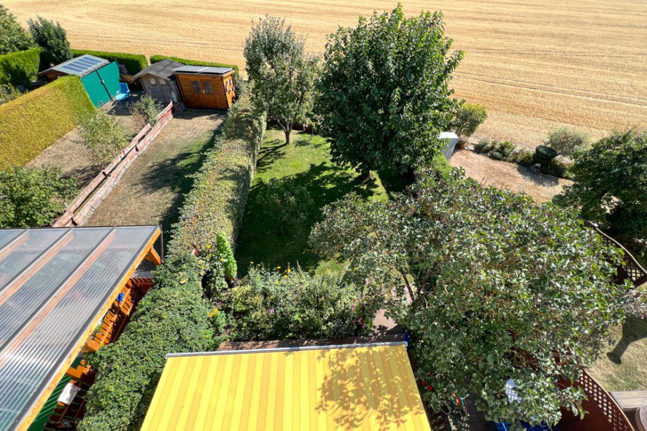 Blick aus dem DG in den Garten Reihenendhaus Erfurt / Gottstedt