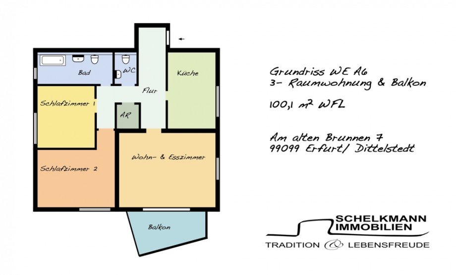 Grundriss A6 Erdgeschosswohnung Erfurt