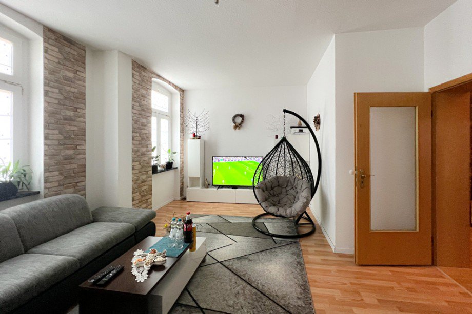 Modernes Wohnzimmer Etagenwohnung Erfurt / Andreasvorstadt