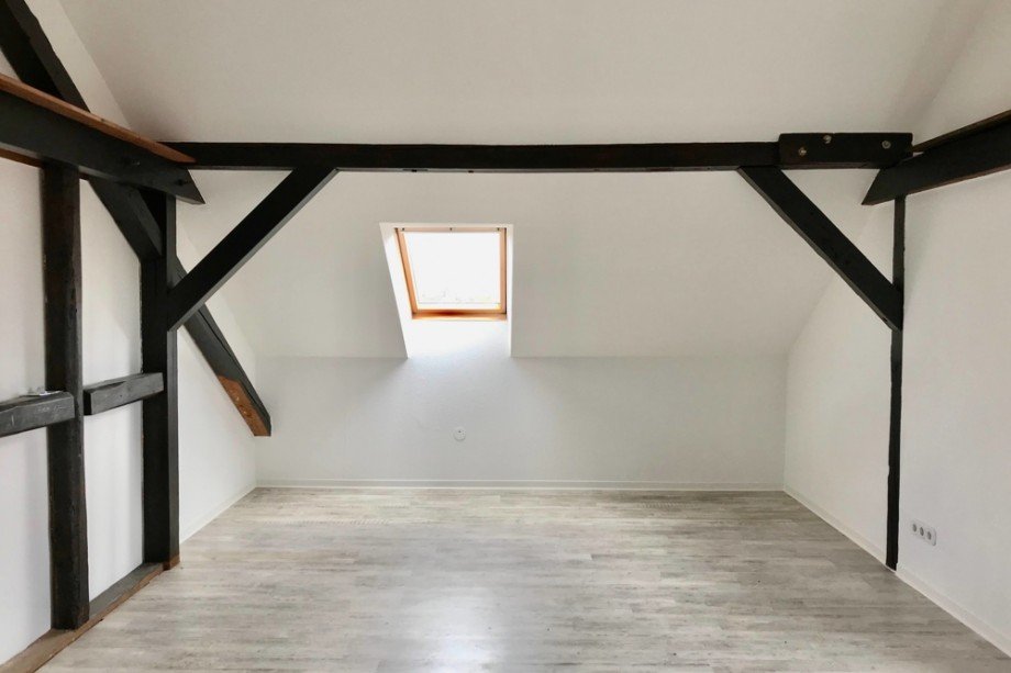Fachwerk im Wohnzimmer Dachgeschosswohnung Udestedt