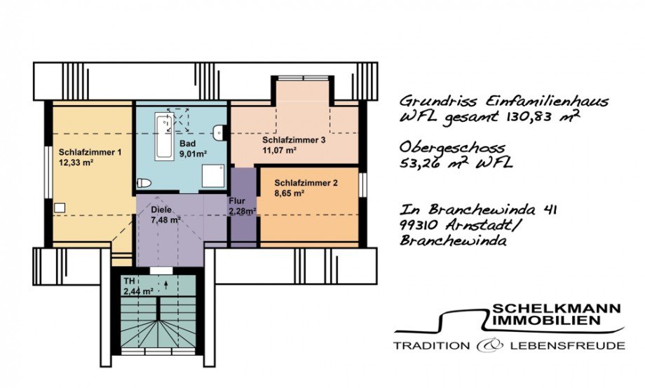 Grundriss OG Einfamilienhaus Arnstadt