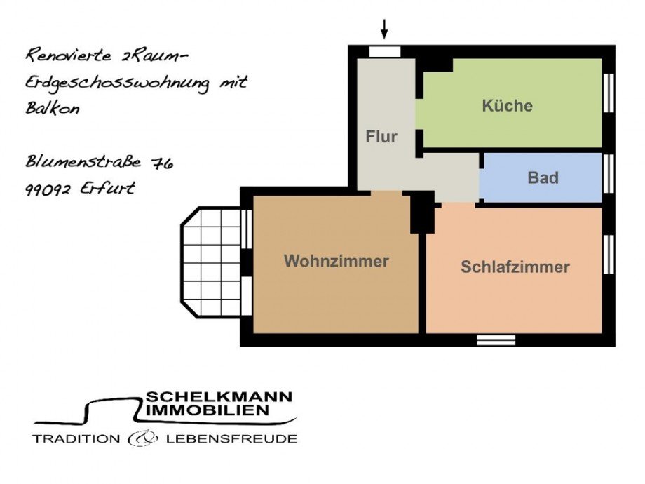 Grundriss Blumenstra�e 76, Erfurt Erdgeschosswohnung Erfurt