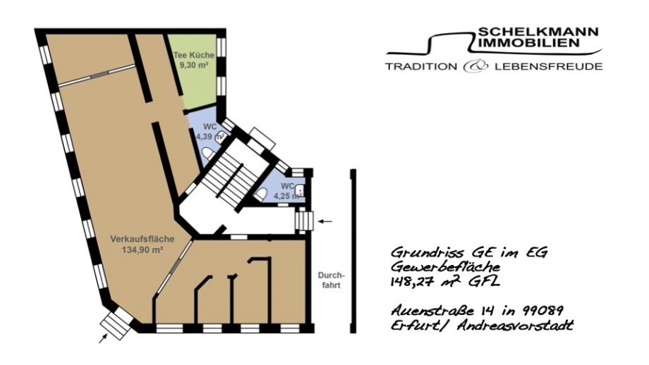 Grundriss GE Auenstra�e 14, Erfurt Ladenlokal Erfurt
